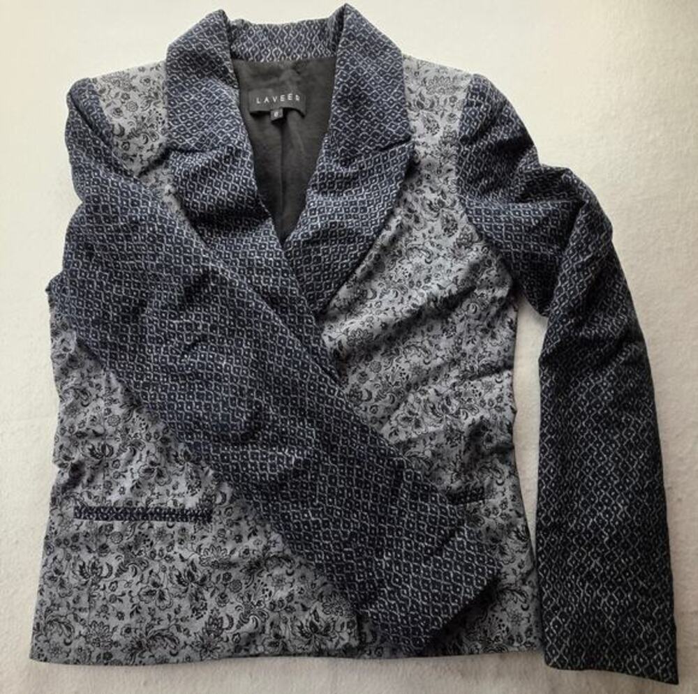 Laveer Floral Cotton Combo Color Block Blazer Size Six